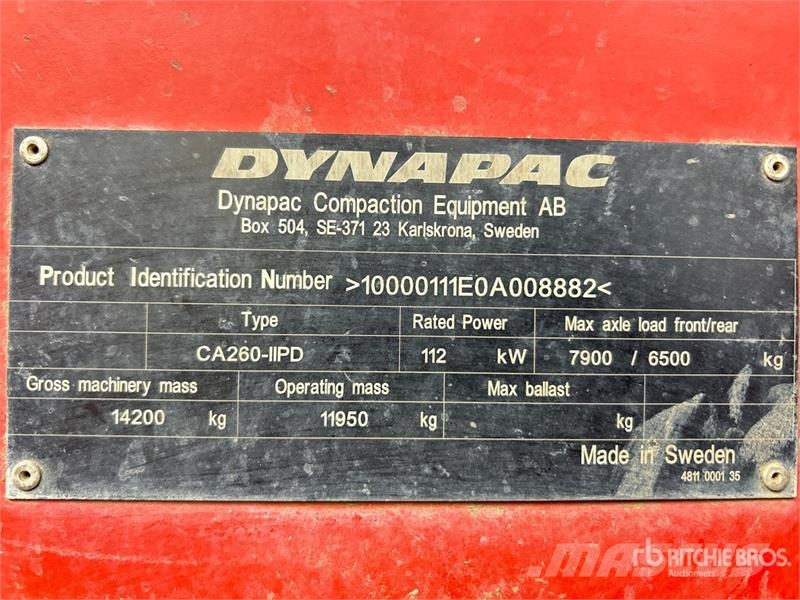 Dynapac CA260D Padfoot Drum Compactor Cilindros Compactadores monocilíndricos