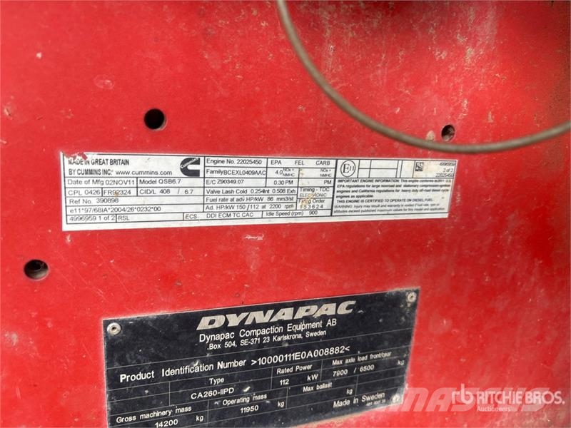 Dynapac CA260D Padfoot Drum Compactor Single drum rollers