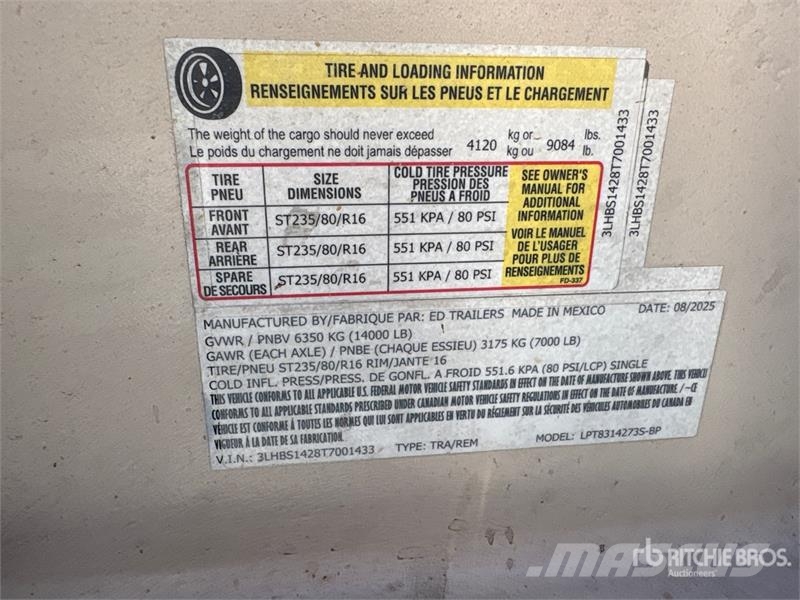 ED 14 ft T/A Dump Utility Trailer Bañera