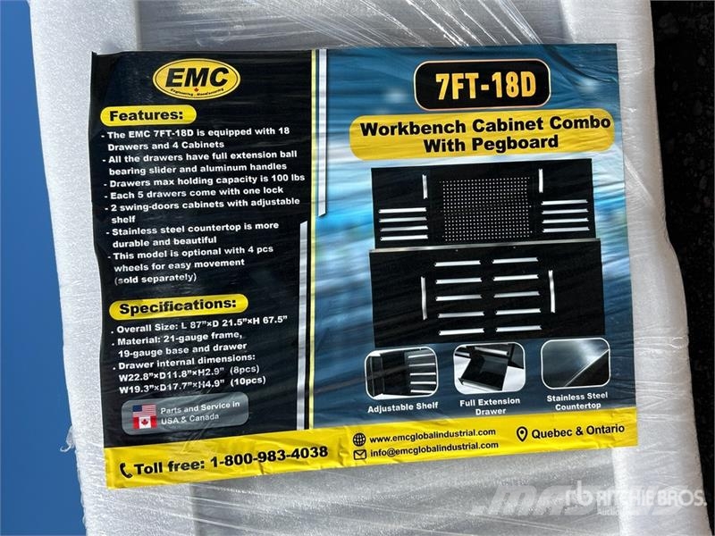 EMC 7FT-18D 7 ft 18-Drawer Workbench مكونات أخرى