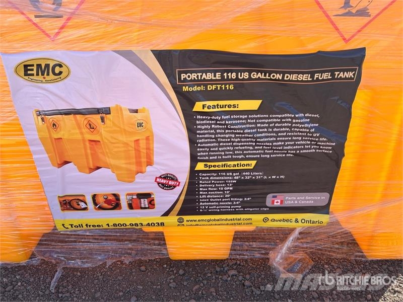 EMC DFT116 116 gal Skid Mounted Poly Fuel Tank Polttoaine- ja lisäainesäiliöt