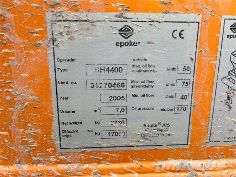 Epoke Sirius Combi Hydraulic Sand spreader Outros componentes