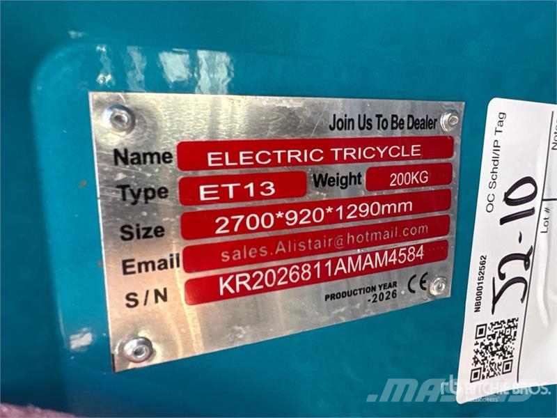 ET13-BLUE Electric Mini Trike (Unused) Avtomobili