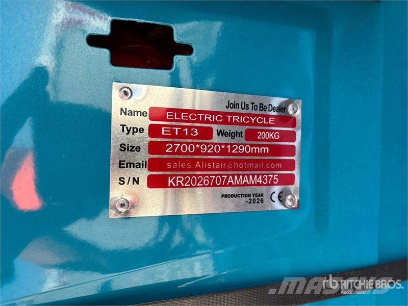 ET13-BLUE Electric Mini Trike (Unused) Avtomobili