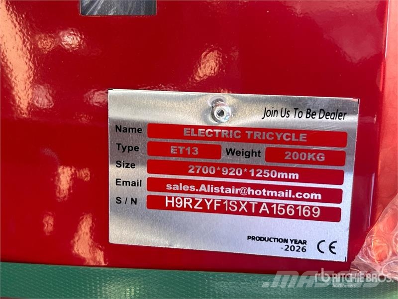ET13-RED Electric Mini Trike (Unused) Avtomobili