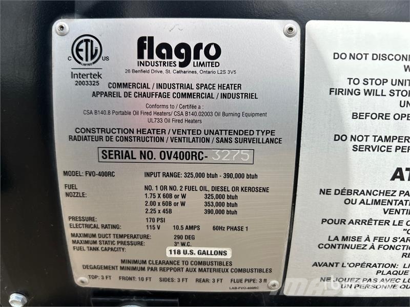 Flagro 390000 BTU Space Heater Оборудване за отопление и размразяване
