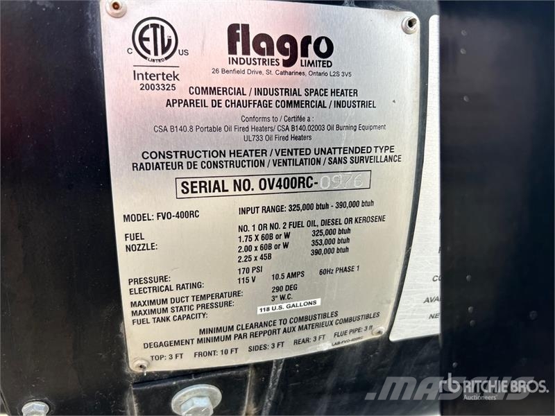Flagro 390000 BTU Space Heater Оборудване за отопление и размразяване