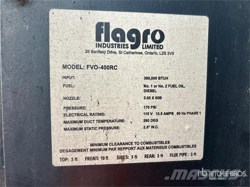 Flagro FVO-1100TR Space Heater Equipamento de aquecimento e descongelamento