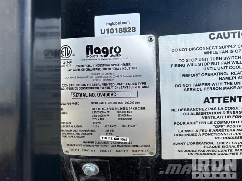Flagro FVO-400RCBT 390000 BTU Space Heater Opvarmnings- og optøningsmaskiner