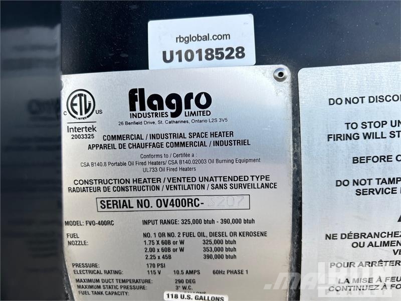 Flagro FVO-400RCBT 390000 BTU Space Heater Opvarmnings- og optøningsmaskiner