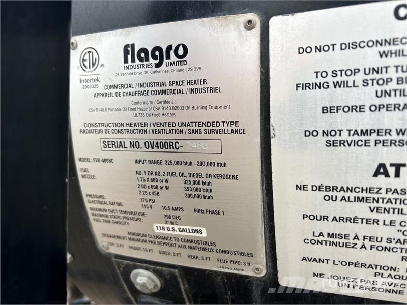 Flagro FVO-400RCBT 390000 BTU Space Heater Equipamento de aquecimento e descongelamento