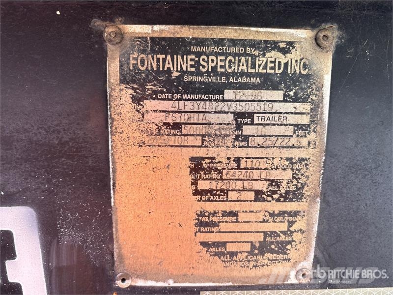 Fontaine 47 ft T/A Hydraulic Tail Trailer Remorque surbaissée