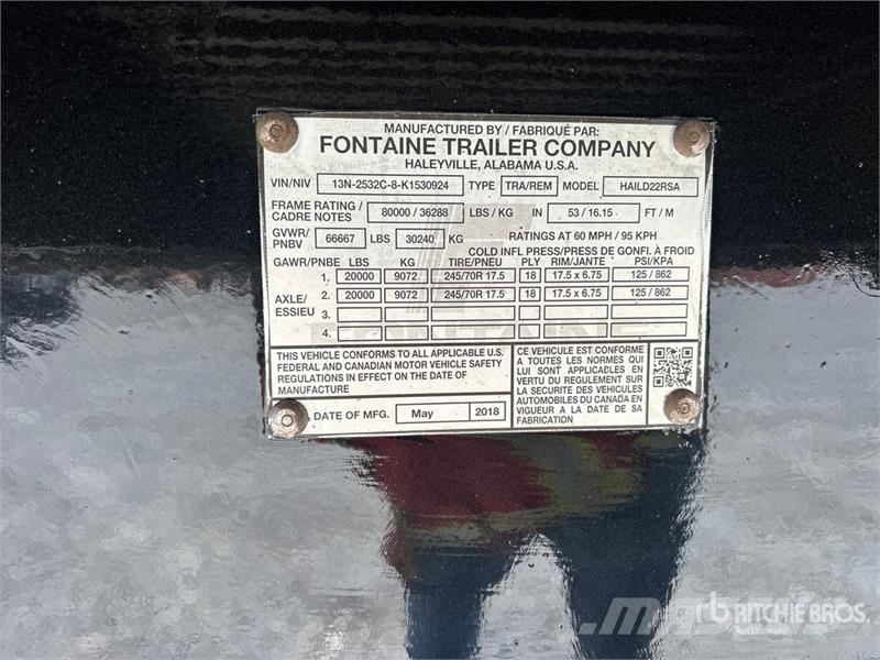 Fontaine HAILD22RSA 53 ft Spread Axle Step Deck Trailer Tieflader