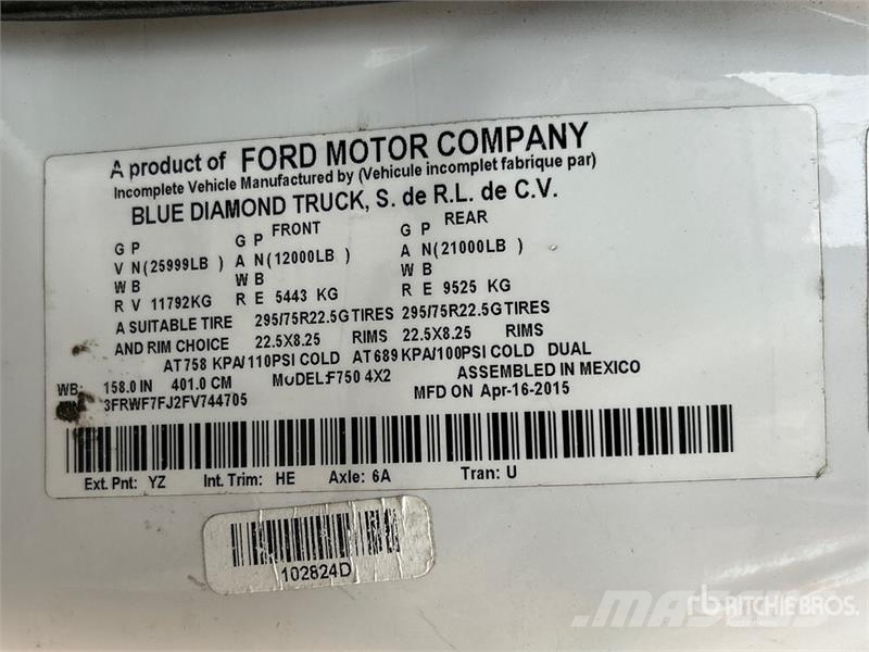 Ford A40P 40 ft on Ford F-750 XL 4x2 Cable Placer Bucke Auto korvtõstukid