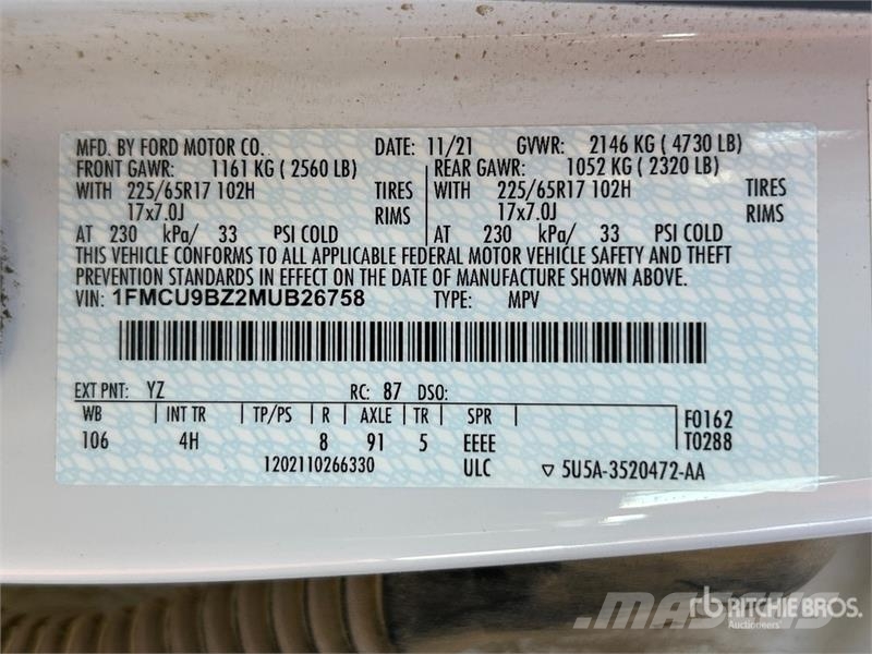 Ford Escape SE AWD Hybrid SUV Avtomobili