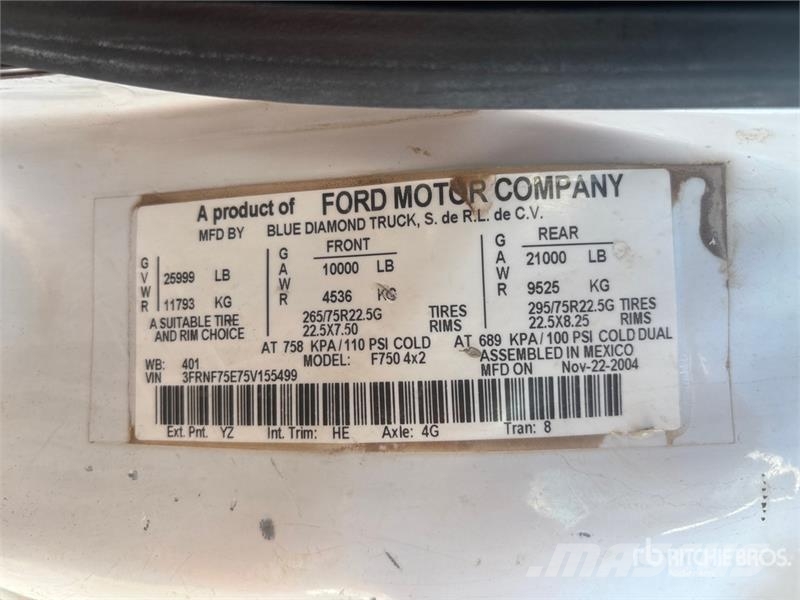 Ford F-750 Tovornjaki za vodo
