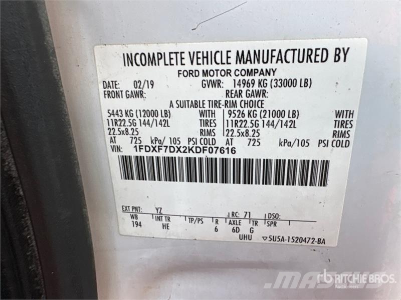 Ford F-750 XL 4x2 Service Truck Veículos municipais / de uso geral