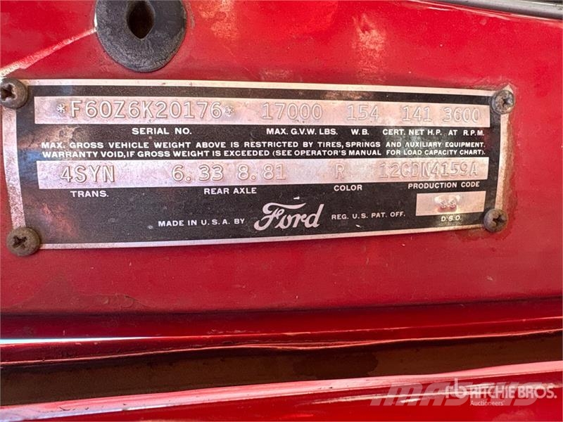 Ford F60Z6K 4x2 Fire Truck Itfaiye araçlari