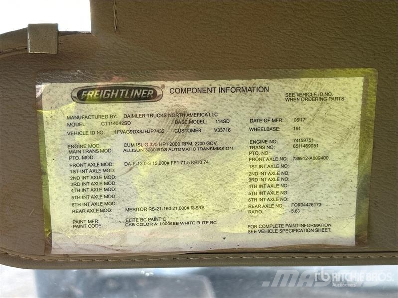 Freightliner 114SD 4x2 S/A Dump Truck Kiper tovornjaki