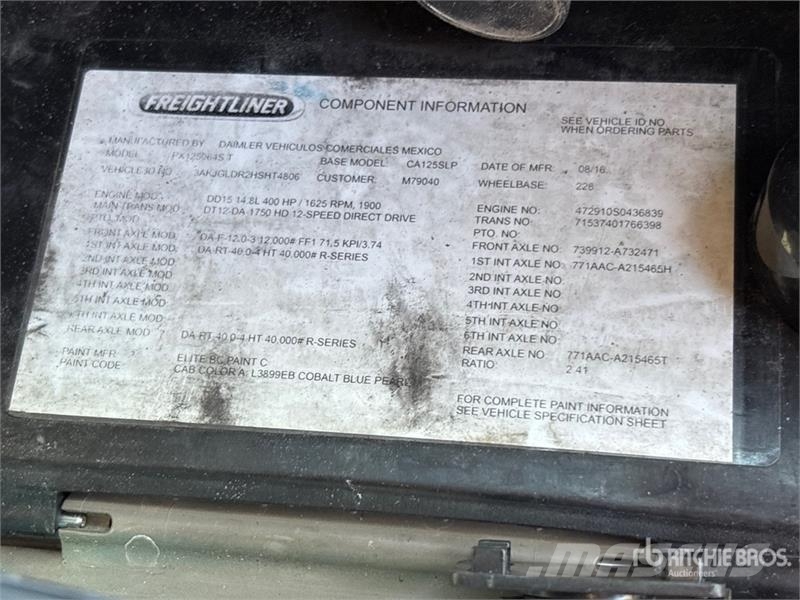Freightliner Cascadia 125 6x4 T/A Sleeper Truck Tractor Седельные тягачи