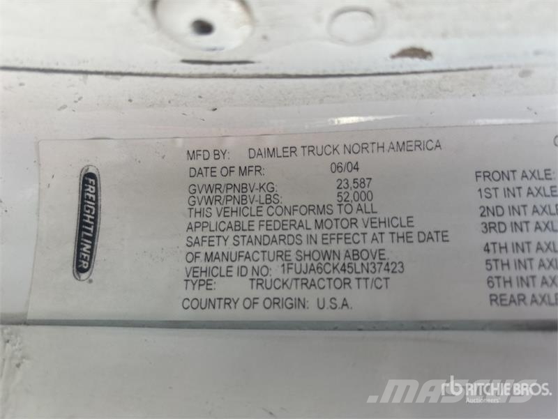 Freightliner Columbia 120 6x4 T/A Day Cab Truck Tractor Sadulveokid