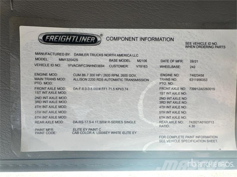 Freightliner M2 106 Recovery vehicles