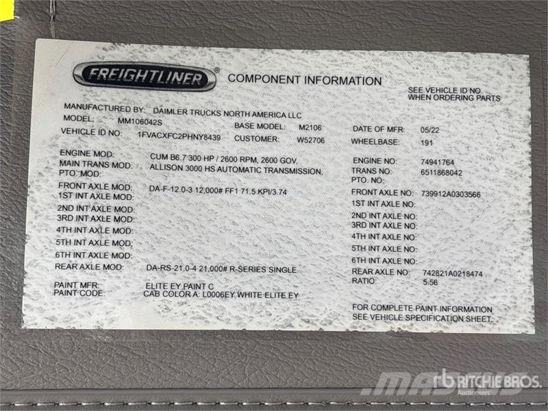 Freightliner M2 106 4x2 Van Truck Tovornjaki zabojniki