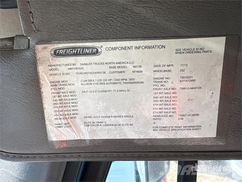 Freightliner M2 106 4x2 Van / Box Van Truck Фургони