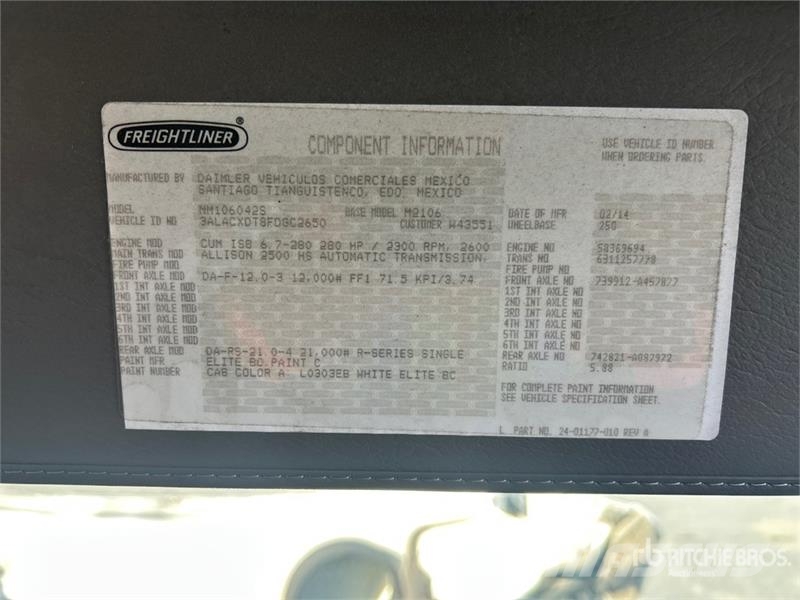 Freightliner M2 106 4x2 Van Truck Furgons