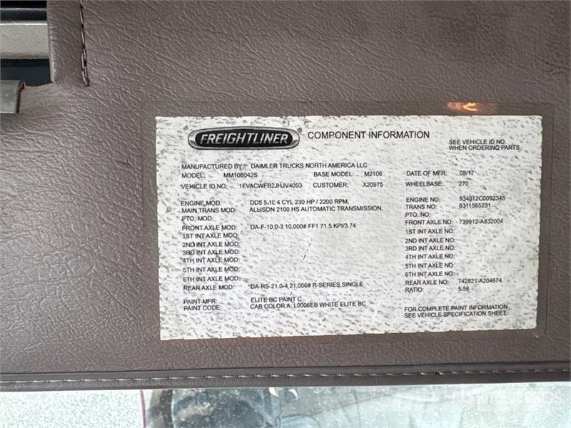 Freightliner M2106 4x2 Van Truck Fast kasse