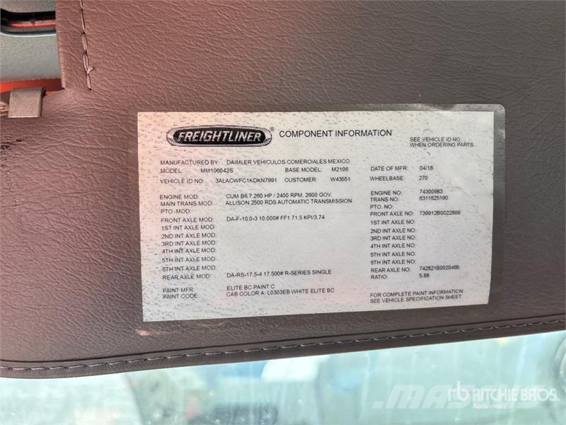Freightliner M2106 4x2 Van Truck Samochody ciężarowe ze skrzynią zamkniętą