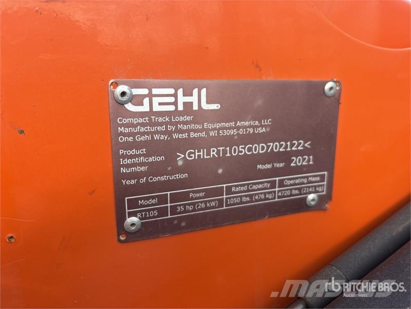 Gehl RT105 Compact Track Loader Skid steer mini nakladalci