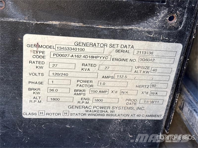 Generac 134533401000 27 kW Skid-Mounted Generator Set Generatori diesel