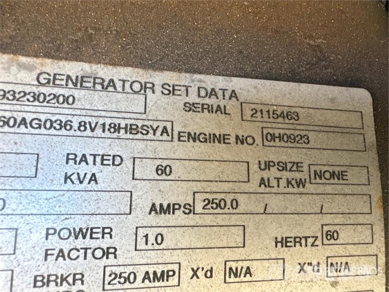 Generac 14193230200 60 kW Skid-Mounted Generator Set 디젤 발전기