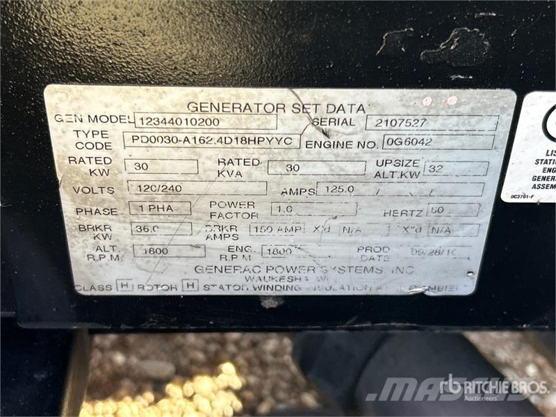 Generac 30 kW Skid-Mounted Generator Set Generatori diesel