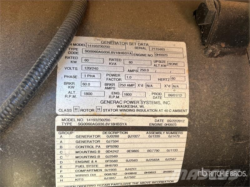 Generac 60 kW 60 KW Generator Set Dizel Jeneratörler