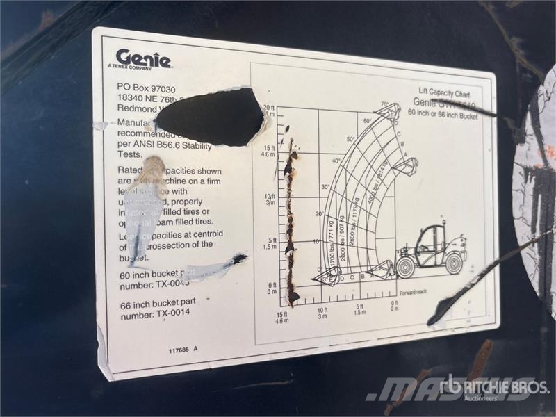 Genie 117686-S 60 in Q/C Telehandler Bucket Benne