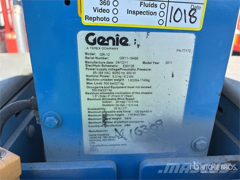 Genie GR-12 Vertical Mast Lift رافعات السارية الرأسية