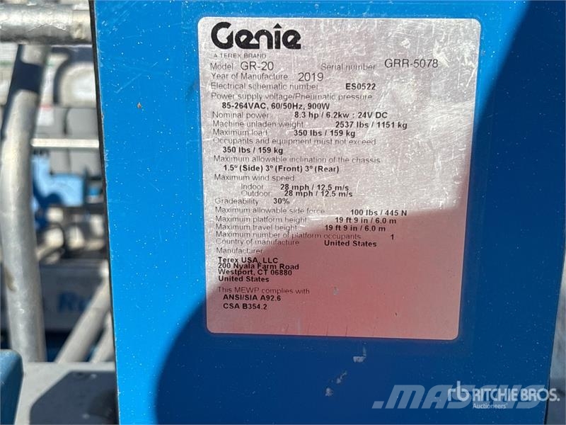 Genie GR20 Vertical Mast Lift رافعات السارية الرأسية