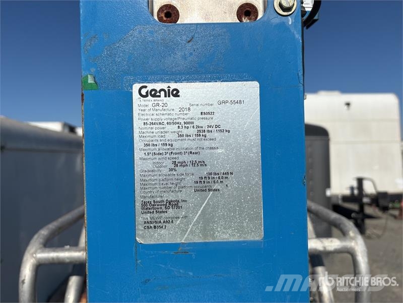 Genie GR20 Vertical Mast Lift Plataformas elevatórias verticais