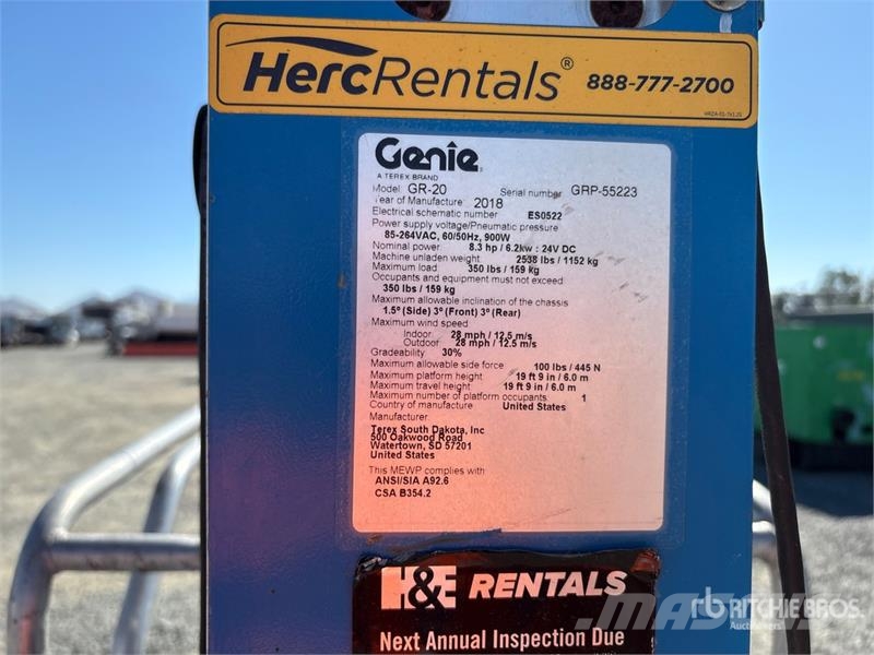 Genie GR20 Vertical Mast Lift Vertikalna dvigala