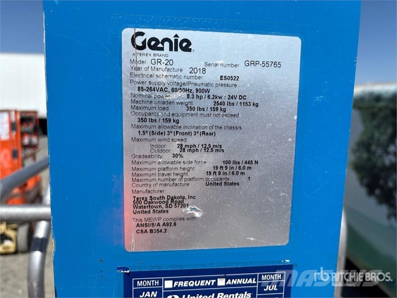 Genie GR20 Vertical Mast Lift Vertikalna dvigala