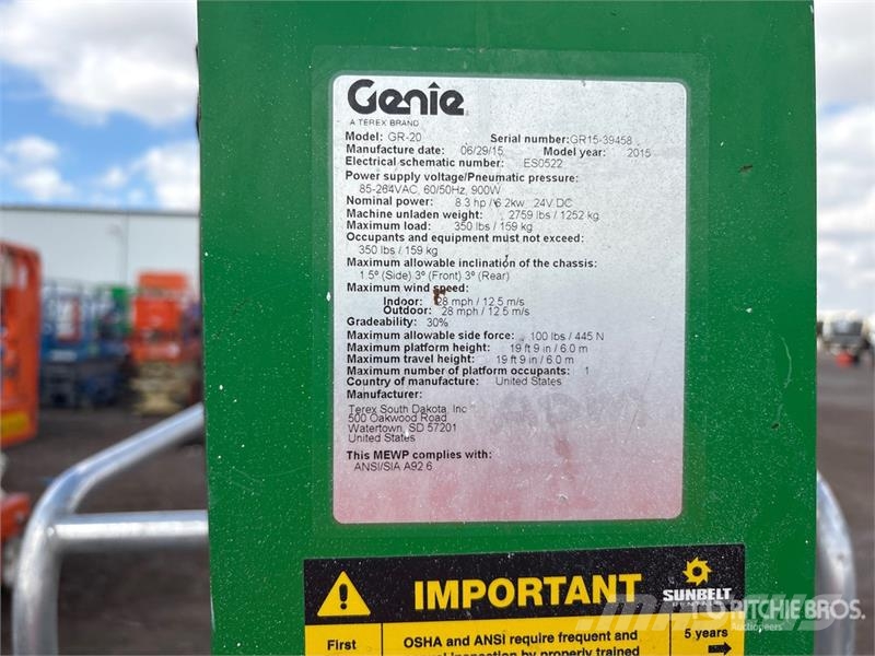 Genie GR20 Vertical Mast Lift Vertikalna dvigala