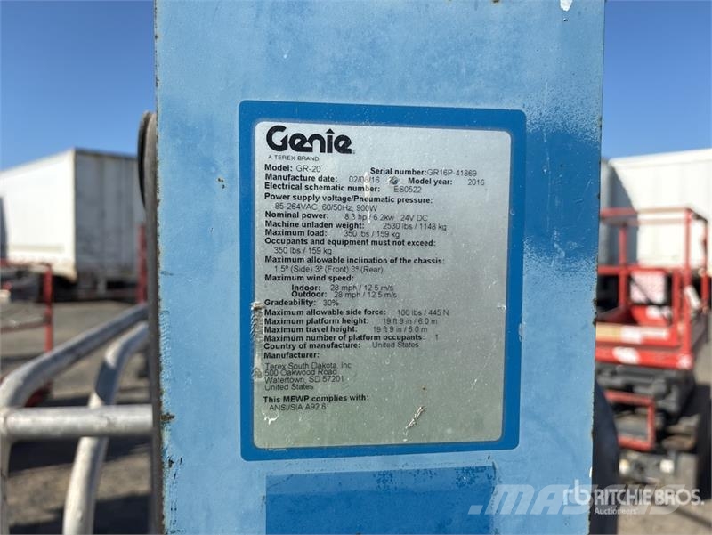 Genie GR20 Vertical Mast Lift رافعات السارية الرأسية