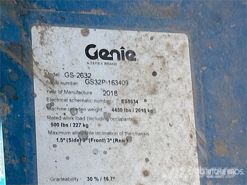 Genie GS-2632 Electric Scissor Lift Nacelle ciseaux