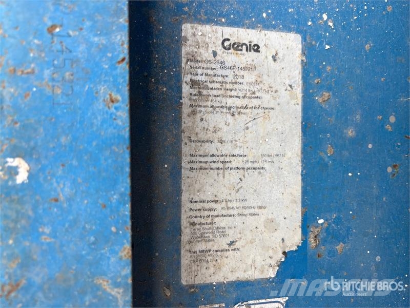 Genie GS2646 Electric Scissor Lift Piattaforme a pantografo