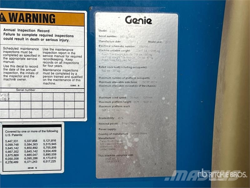 Genie S-65 4WD Diesel Telescopic Boom Lift Teleskoplifte