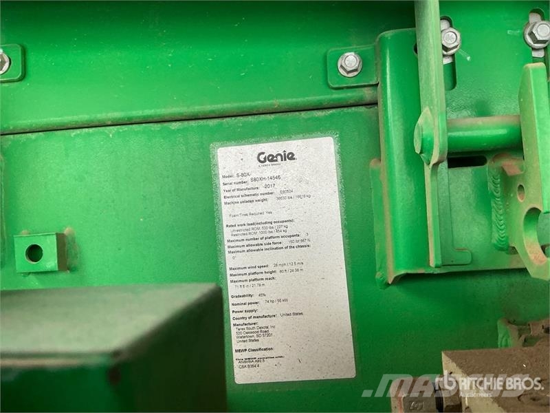Genie S-80X Telescopic Boom Lift Nacelles télescopiques