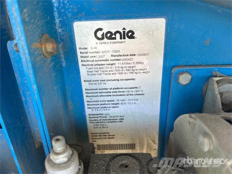 Genie S40 4WD Diesel Telescopic Boom Lift Teleskopske podizne platforme
