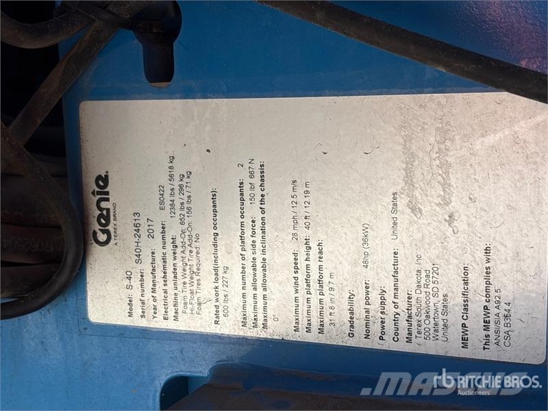Genie S40 4WD Diesel Telescopic Boom Lift Telescopic boom lifts